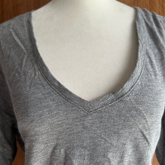 Gold Metallic V-Neck - Picture 1 of 3